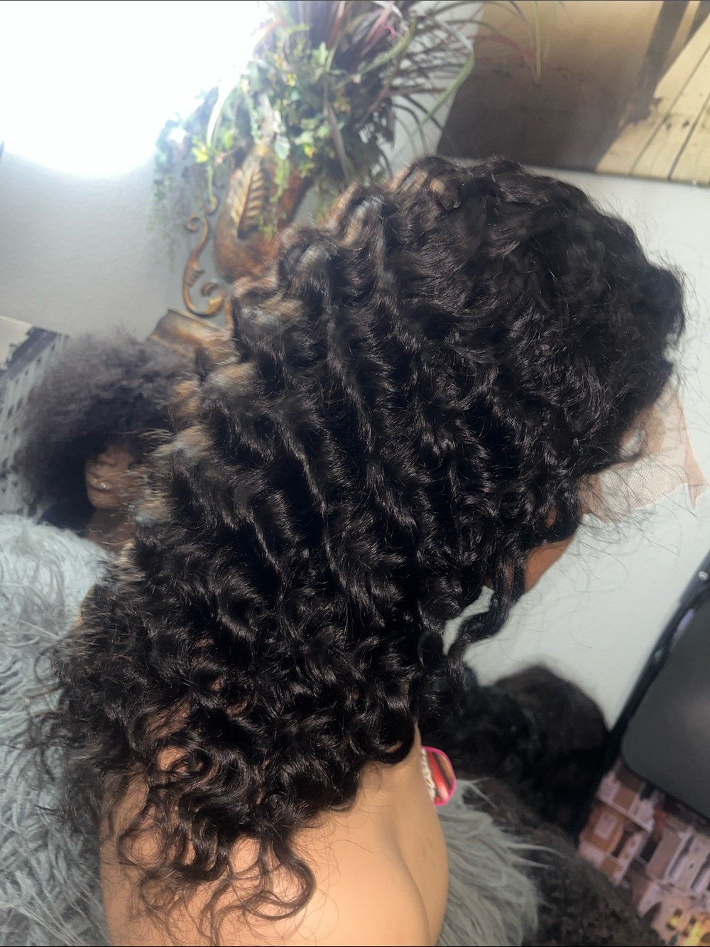 Deep Wave Human Hair Wig - Natural Black 100% human hair free parting
